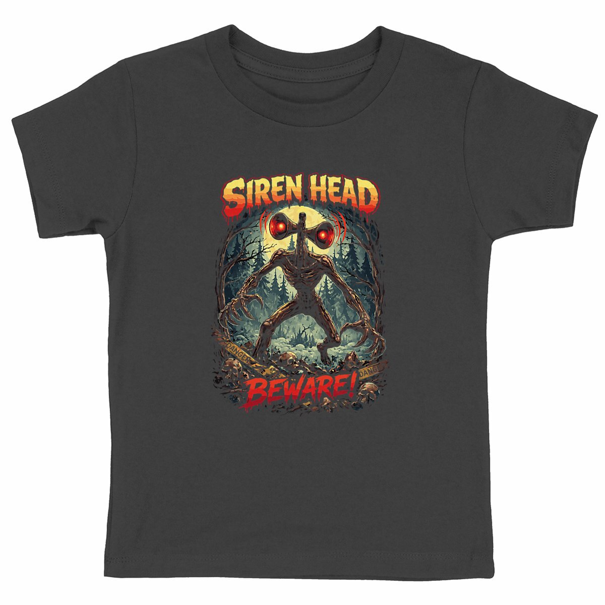 Kids Heavyweight T-shirt - Siren Head - front_black